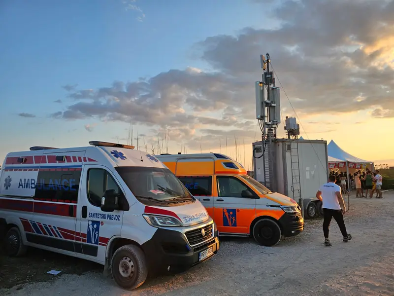 Medical standby at a summer festival